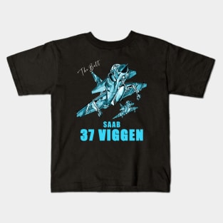 Saab 37 Viggen Swedish Multi Combat Aircraft Kids T-Shirt